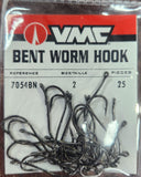 VMC 7054 Bent Worm Hook Size 2 Qty 25