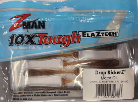 Zman Drop KickerZ Soft Plastic Lure - 2.75" Motor Oil