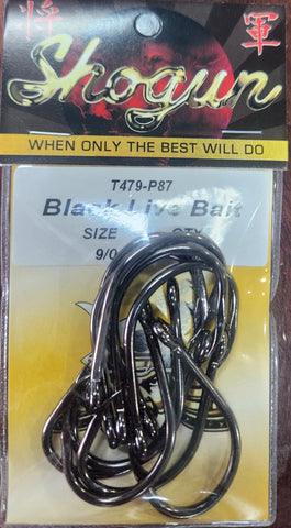 Shogun Black Live Bait Hook 9/0 10pcs