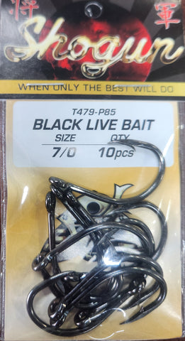 Shogun Black Live Bait Hook 7/0 10pcs