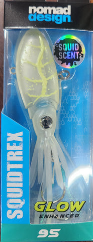 NOMAD SQUIDTREX 95 VIBE 95mm 32G FISHING LURE White Glow