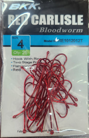 BKK Carlisle Red Bloodworm Hook Value Pack Size 4 25pcs