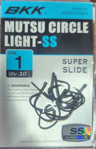 BKK Mutsu Circle Light SS Hooks Pocket Pack Size 1 Qty 10