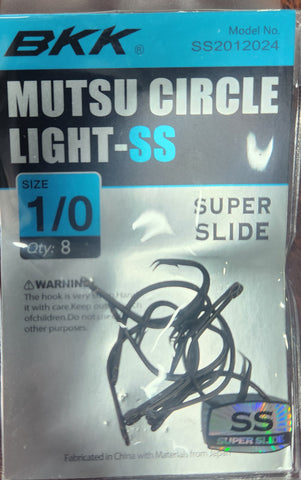 BKK Mutsu Circle Light SS Hooks Pocket Pack Size 1/0 Qty 8