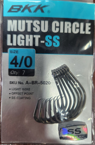 BKK Mutsu Circle Light SS Hooks Pocket Pack Size 4/0 Qty 7