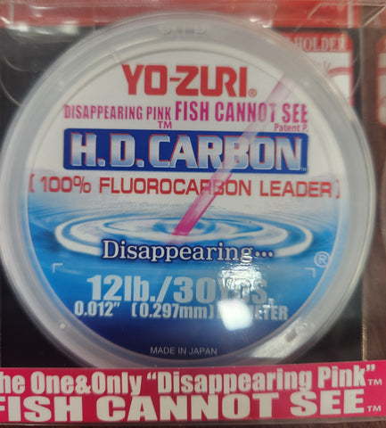 Yo-Zuri H D CARBON DISAPPEARING PINK FLUOROCARBON 12lb 30yds