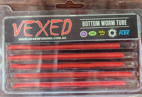 Vexed Bottom Worm Tube Soft Plastic Red Worm