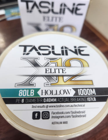 Tasline Elite Hollow Braid Fishing Line 80LB 1000M