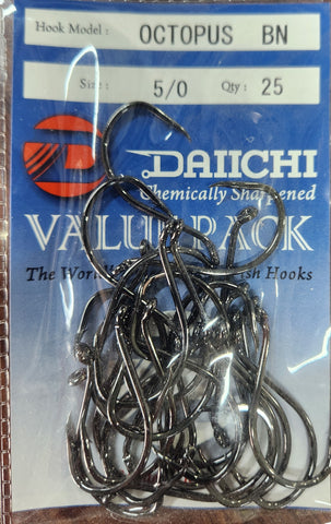 Daiichi Octopus BN Hook Value Pack - Size 5/0, 25 Pieces