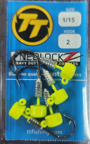 TT Lures NedlockZ  Jig Heads - Size 2 1/15th oz Chartreuse