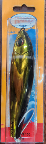 Halco Slidog Lure 150 85g - H51 CHROME GOLD BLACK BACK