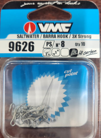 VMC 9296 3X Strong Treble Hook Size 8, 10pcs