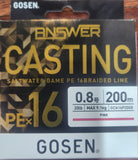Gosen Answer 16 Ply Braid 200m 0.8PE 20lb