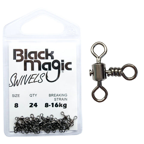 Black Magic Mini 3 Way Swivel Size 8, 8-16kg 24 Pieces