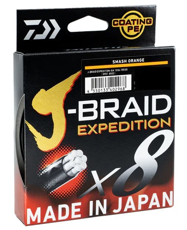 J-BRAID EXPEDITION X8 #0.6 8LB 300M ORANGE