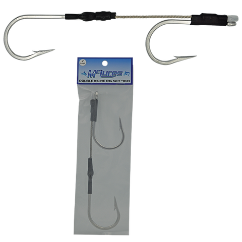 McLures Tuna Skirt Lure Double Inline Rig Set 8/0
