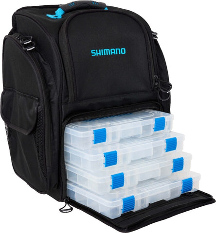 Shimano Large Fishing Backpack Tackle Bag with 4 boxes