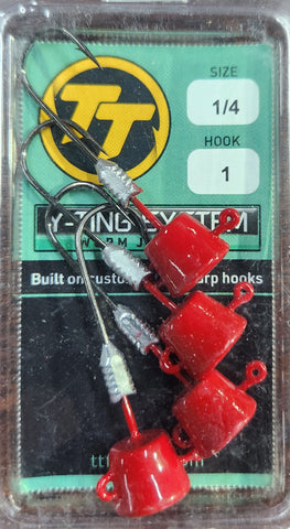 TT Lures Y-Ting Jighead Red Size 1, 1/4