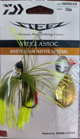 Daiwa Steez ASROC Spinner Bait 1/2oz CHARTREUSE OLIVE