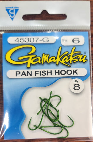 Gamakatsu Pan Fish Hook Pocket Pack Size 6, 8 Pcs