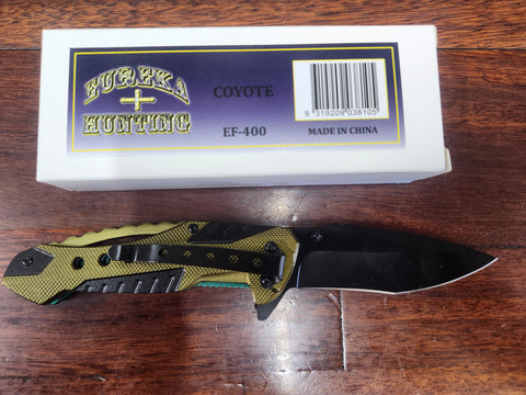 Eureka Coyote Army Green Folding Hunting & Fishing Knife