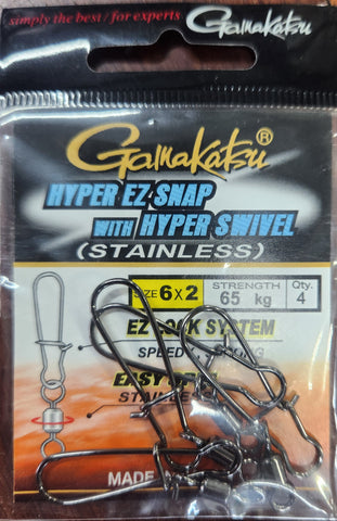Gamakatsu Hyper Stainless EZ Snap Size 6 65kg 5pcs