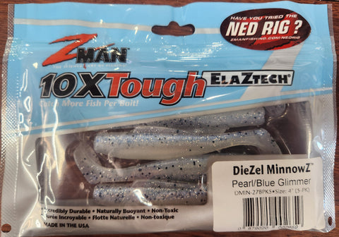 Zman Diesel Minnowz 4.0" Pearl Blue Glimmer