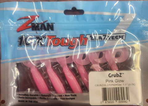 Zman Grubz Soft Plastic Lure - 3.5" Pink Glow