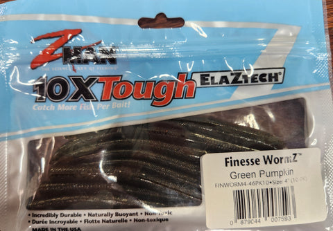 Zman Finesse Wormz 4" Green Pumpkin