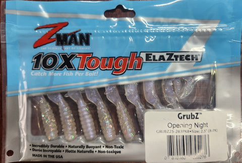 Zman Grubz Soft Plastic Lure 2.5" Opening Night