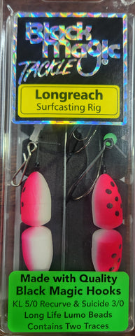 Black Magic Longreach Surf Casting Rig - Pink White Floats