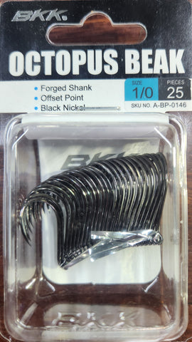 BKK Octopus Beak Hook Size: 1/0 Qty 25