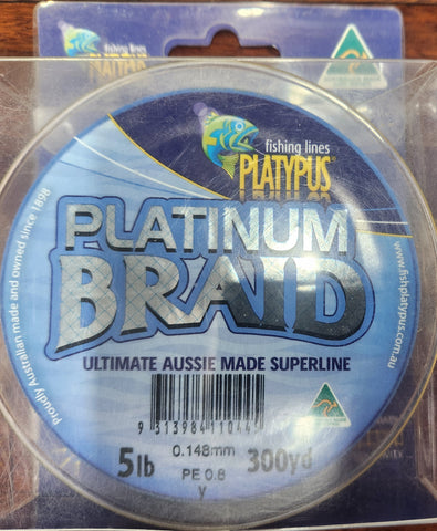 Platypus Platinum Braid 300yd 5lb Yellow
