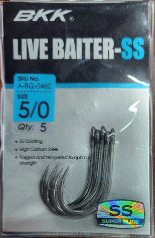 BKK LIVE BAITER - SS HOOK 5/0 Qty 5