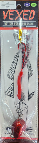 Vexed Bottom Worm Longshank Fishing Lure 40g Red Worm