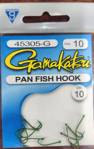 Gamakatsu Pan Fish Hook Pocket Pack Size 10, 10 Pcs