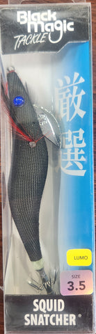Black Magic Squid Snatcher 3.5 Squid Jig Fire Glow BLACK