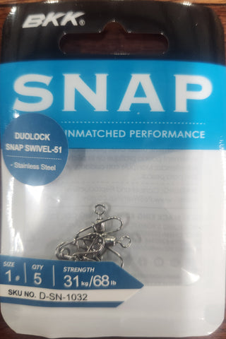 BKK DUO LOCK SNAP SWIVEL 51 Size 1 5pcs
