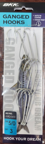 BKK TRIPLE GANGED HOOKS 5/0 - 3 sets