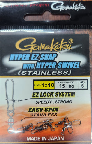 Gamakatsu Hyper Stainless EZ Snap Size 1, 15kg 5pcs