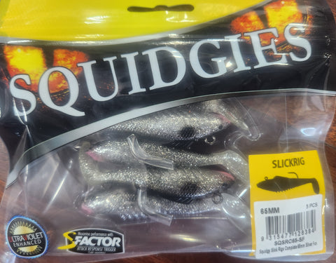 Squidgy Slickrig Light 65mm Soft Plastic - SILVER FOX