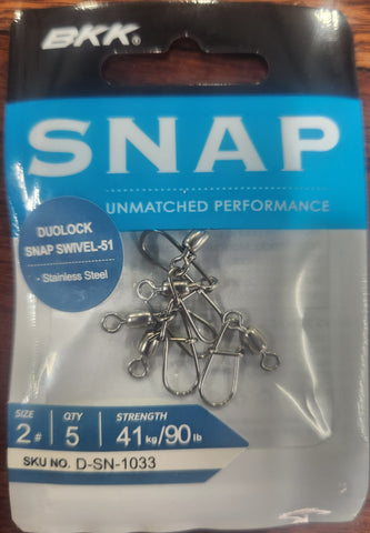 BKK DUO LOCK SNAP SWIVEL 51 Size 2 5pcs