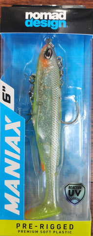 NOMAD MANIAX 6" PRE RIGGED PADDLETAIL CHUV