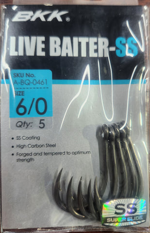 BKK LIVE BAITER - SS HOOK 6/0 Qty 5