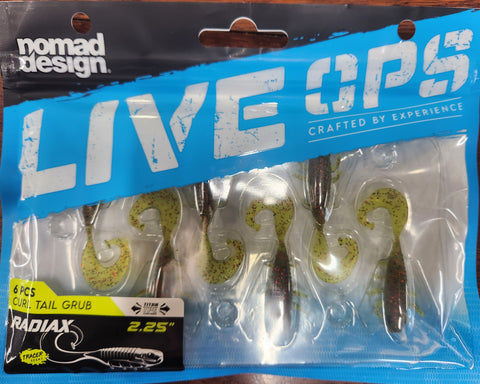 NOMAD Live Ops RADIAX Curl Tail Grub 2.25" Watermelon Red