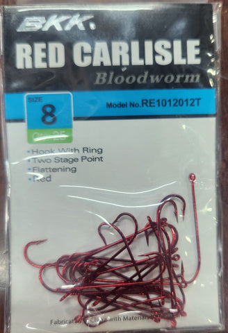 BKK Carlisle Red Bloodworm Hook Value Pack Size 8 25pcs