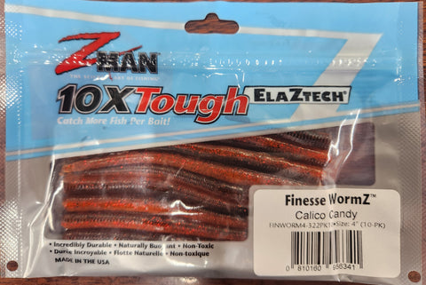 Zman Finesse Wormz 4" Calico Candy