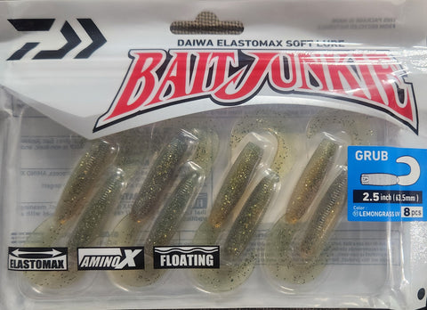 Daiwa Bait Junkie 2.5" GRUB #51 LEMONGRASS UV