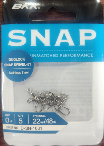 BKK DUO LOCK SNAP SWIVEL 51 Size 0 5pcs