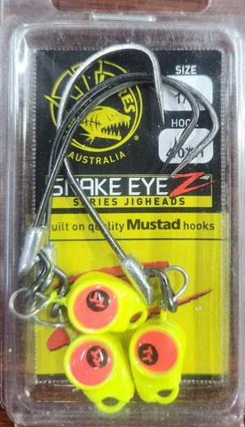TT Lures Snake Eyez Jighead Chartreuse #4/0 1/4 oz